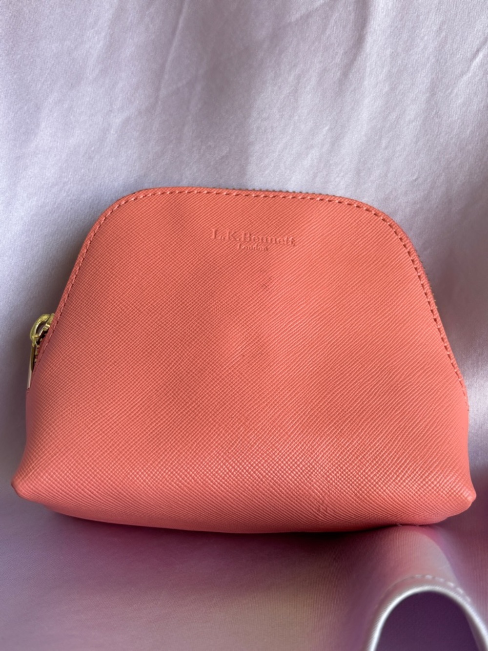L.K. Bennett Cosmetic Case – Peach Melon Travel Makeup Bag 🍑✨
